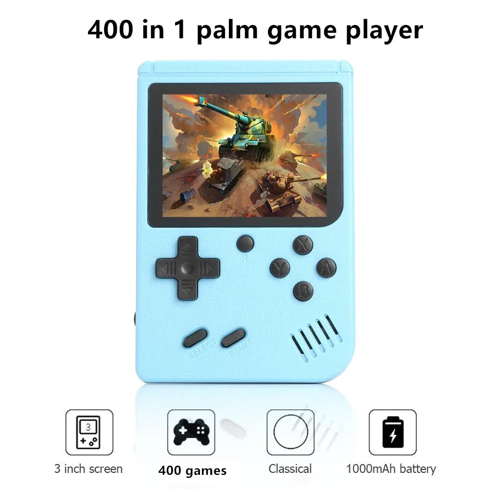 400-in-1 Mini Retro Handheld Game Console – 8-Bit, 3.0" Color LCD, USB Charging
